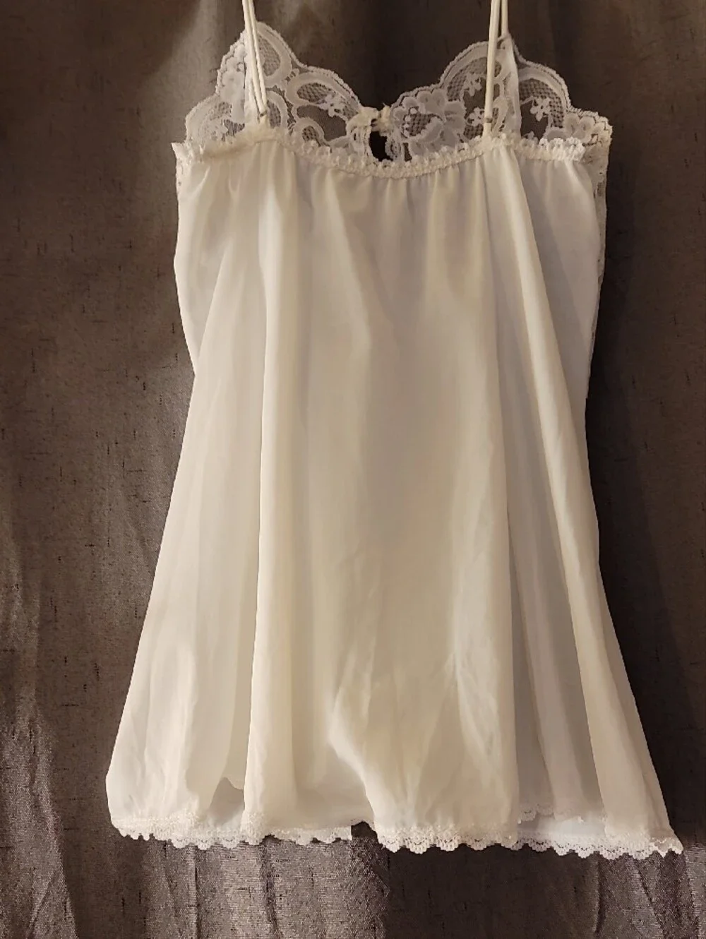 Vintage 70s/80s Fantasy Nightwear Lace Babydoll Cami Slip Top - Small